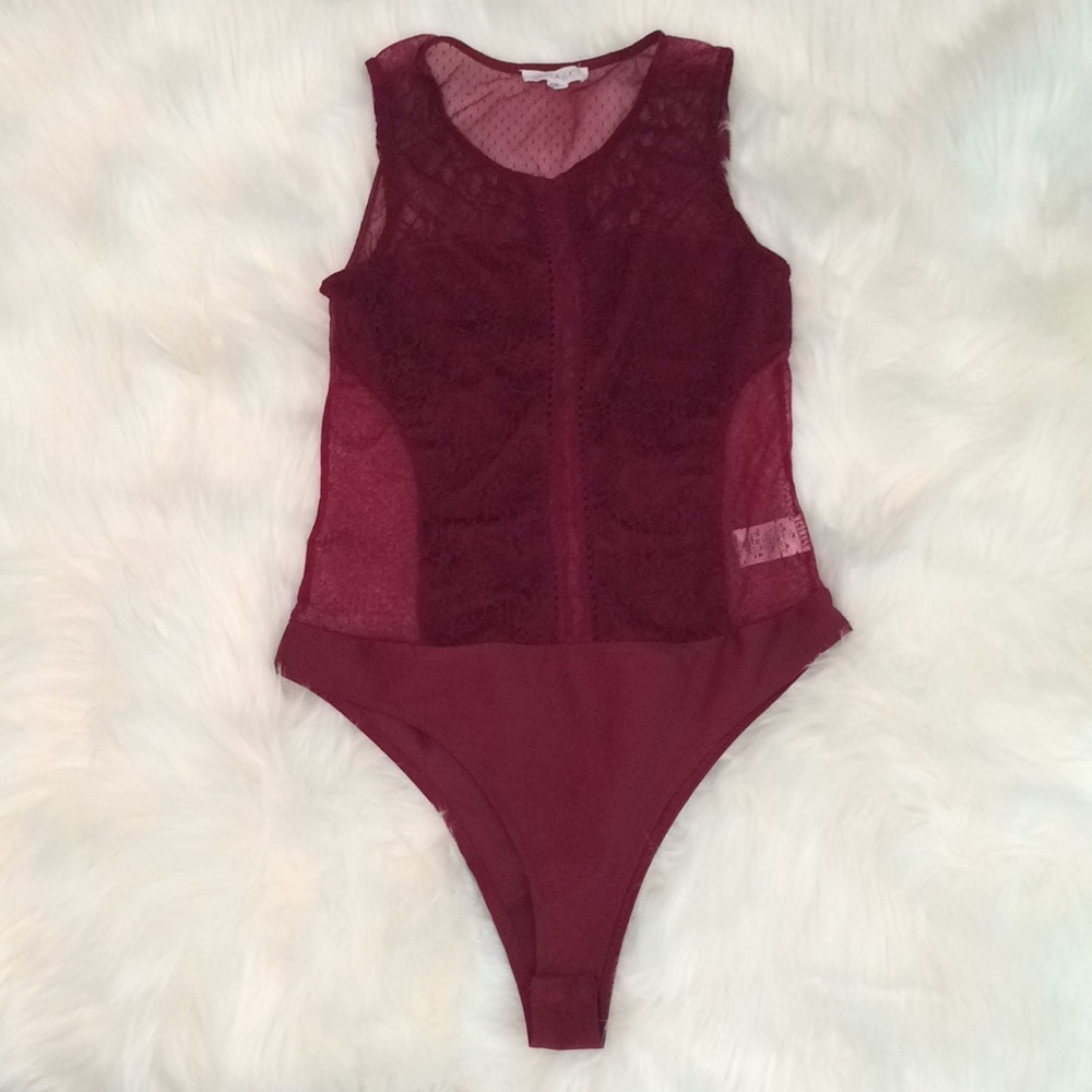 Size M Burgundy Lace Snapcrotch Teddy/Camisole